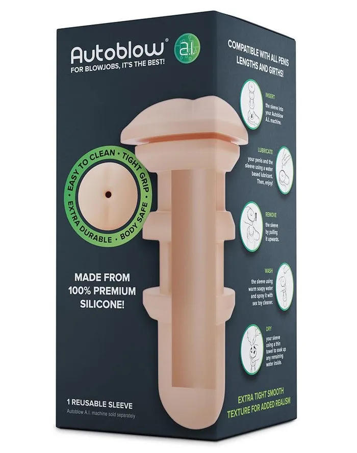 AutoBlow Male Sex Toys Autoblow AI Siliconen Anus Sleeve Lichte Huidskleur AutoBlow Male Sex Toys Autoblow AI Siliconen Anus Sleeve Lichte Huidskleur