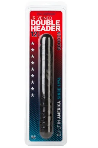 Doc Johnson Jr Veined Double Header 12 Bender Black Anal