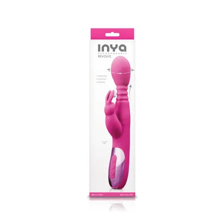 NS Novelties Vibrators INYA Revolve Rechargeable Rotating Thrusting Rabbit Vibrator Pink NS Novelties Vibrators INYA Revolve Rechargeable Rotating Thrusting Rabbit Vibrator Pink