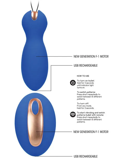 Shots America LLC Vibrators | Shots Elegance Dual Vibrating Bullet & Remote - Blue