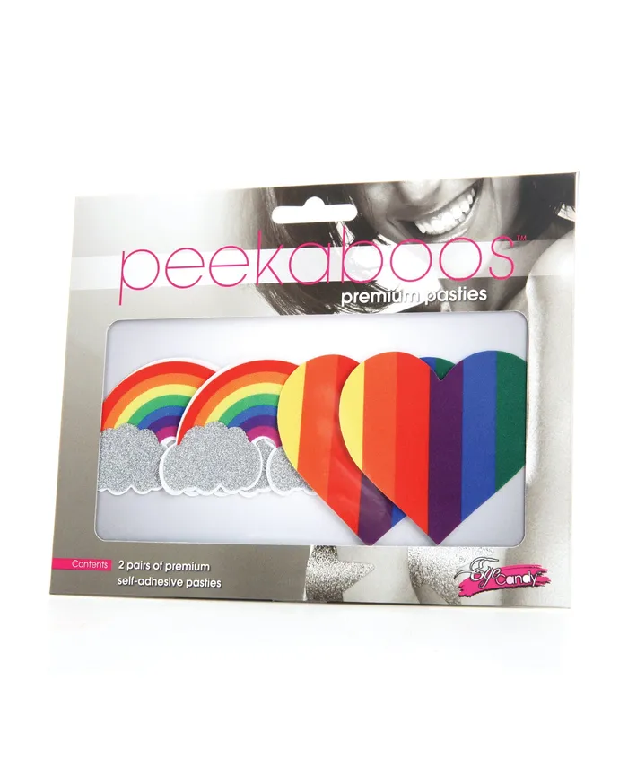 Vibrators XGen Products Pasties Pride Glitter Rainbows Hearts