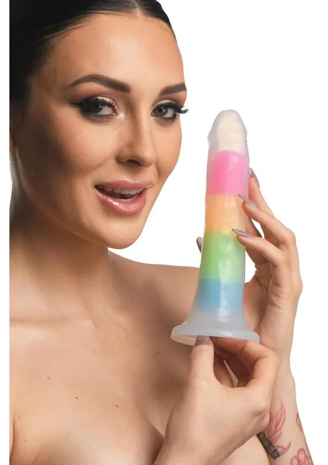 Lollicock Glow In The Dark Rainbow Silicone Dildo Lollicock Dildos