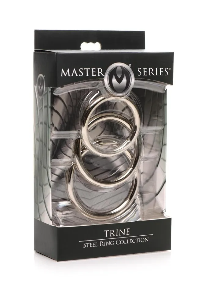 Master Series Male Sex Toys Master Series Trine Steel CRing Collection