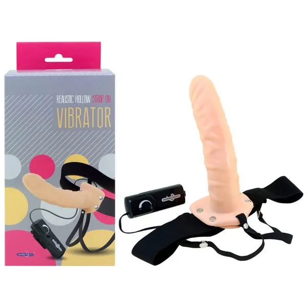 Seven Creations Realistic Hollow StrapOn Vibrator Flesh 203 cm 8 Female Sex Toys Seven Creations Realistic Hollow StrapOn Vibrator Flesh 203 cm 8 Female Sex Toys