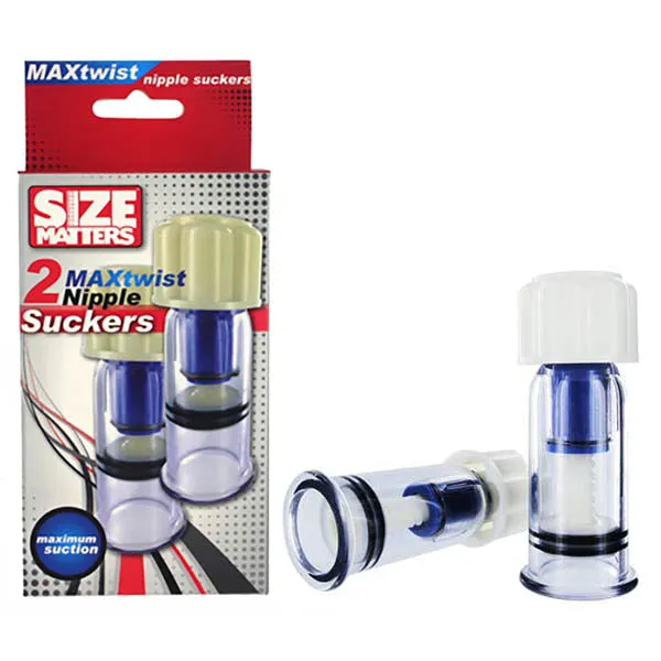 XR Brands Female Sex Toys Size Matters MaxTwist Nipple Suckers Set of 2