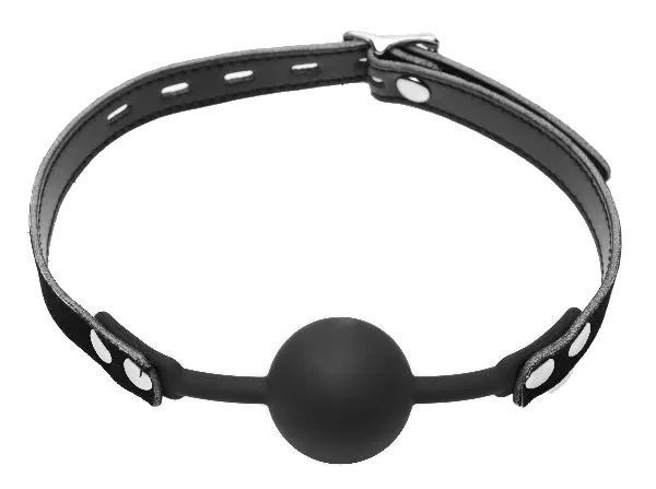 Male Sex Toys XR Brands Premium Hush Locking Silicone Comfort Ball Gag
