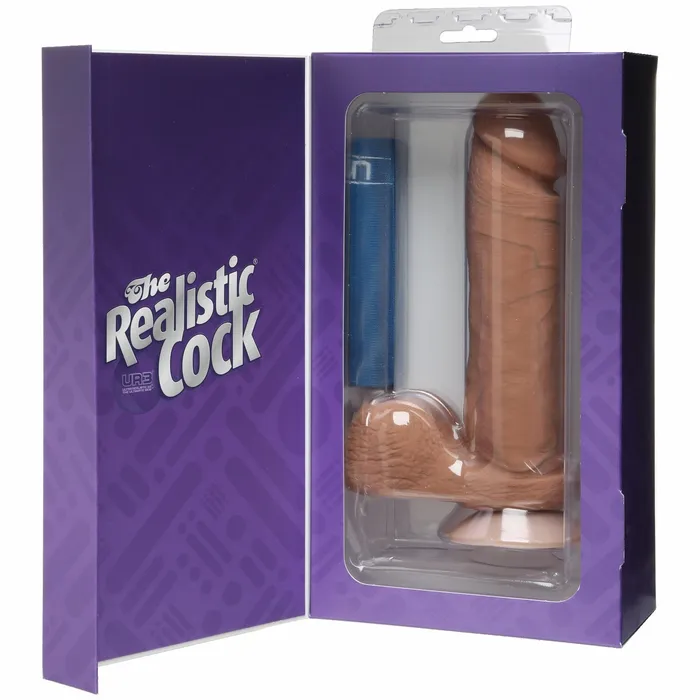Doc Johnson Novelties Dildos Realistic Cock Ultraskyn Brown 8in