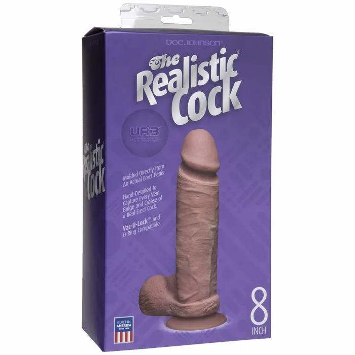 Doc Johnson Novelties Dildos Realistic Cock Ultraskyn Brown 8in