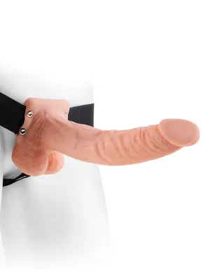 Female Sex Toys Pipedream Products Fetish Fantasy 9 Hollow Strap On WBalls Flesh 
