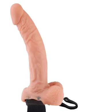Female Sex Toys Pipedream Products Fetish Fantasy 9 Hollow Strap On WBalls Flesh 