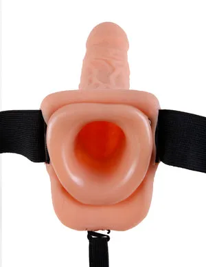 Female Sex Toys Pipedream Products Fetish Fantasy 9 Hollow Strap On WBalls Flesh 