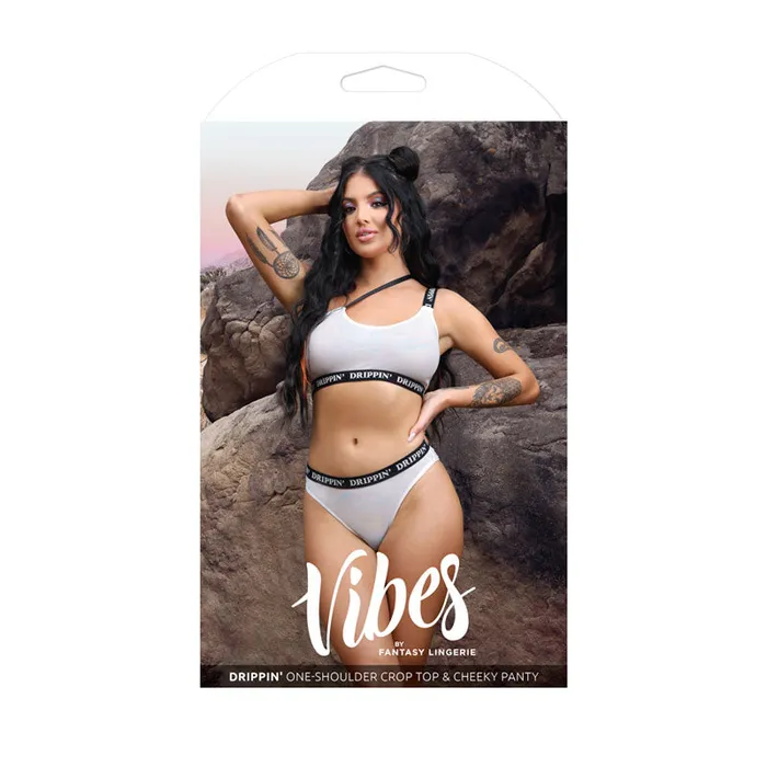 Vibrators Fantasy Lingerie VIBES DRIPPIN OneShoulder Crop Top Cheeky Panty Vibrators Fantasy Lingerie VIBES DRIPPIN OneShoulder Crop Top Cheeky Panty