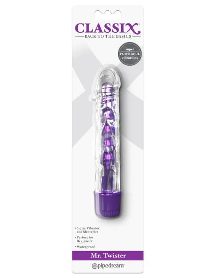 Vibrators Pipedream Products Classix Mr Twister Purple Metallic Vibrator W Tpe Sleeve Vibrators Pipedream Products Classix Mr Twister Purple Metallic Vibrator W Tpe Sleeve