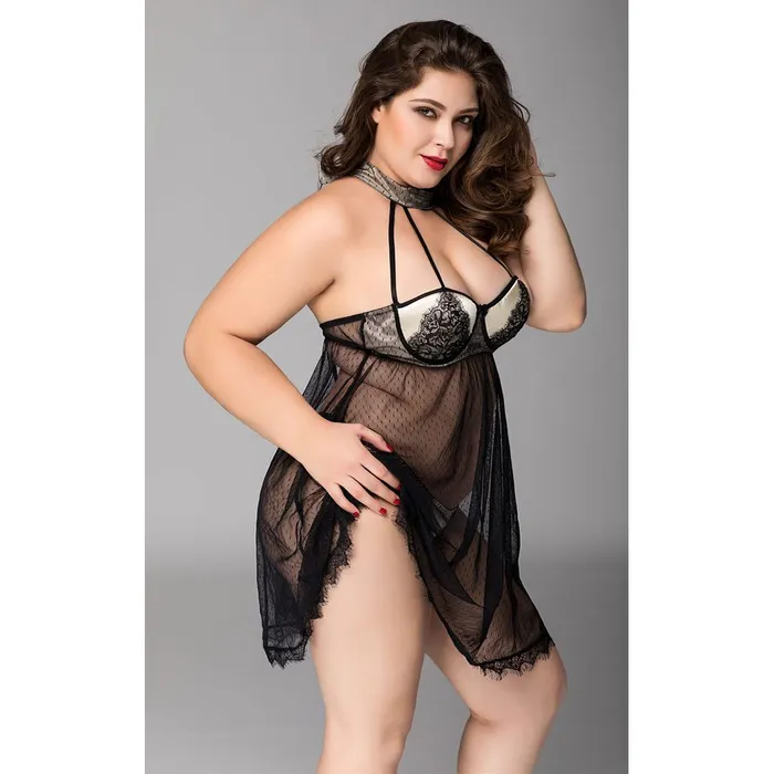 Black Sheer Lace Babydoll Queen Size Kissablegs Anal Black Sheer Lace Babydoll Queen Size Kissablegs Anal