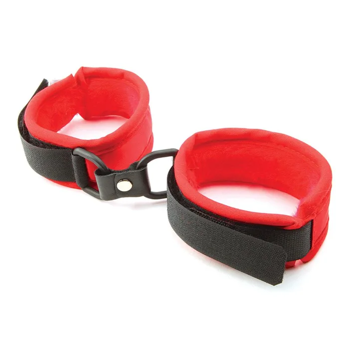 Foxtails Vibrators Red Faux Fur Handcuffs