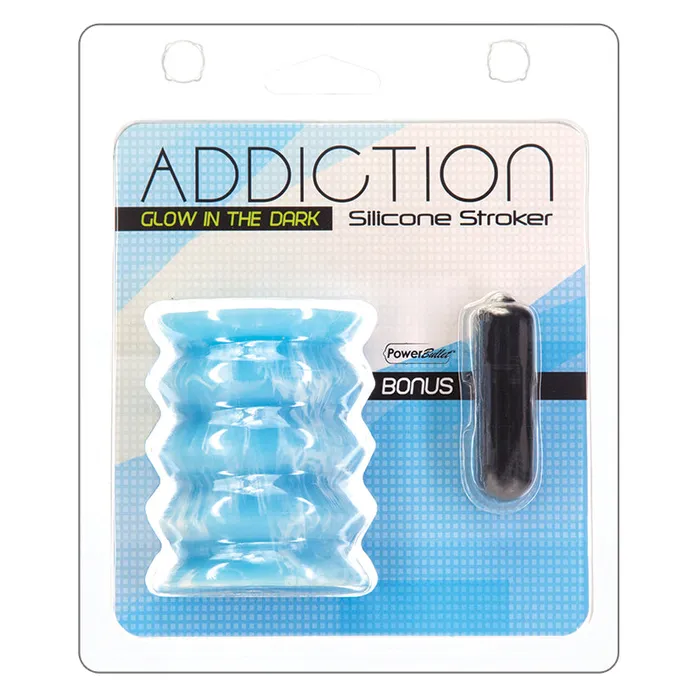 Addiction Silicone Stroker Glow in the DarkBlue BMS Dildos