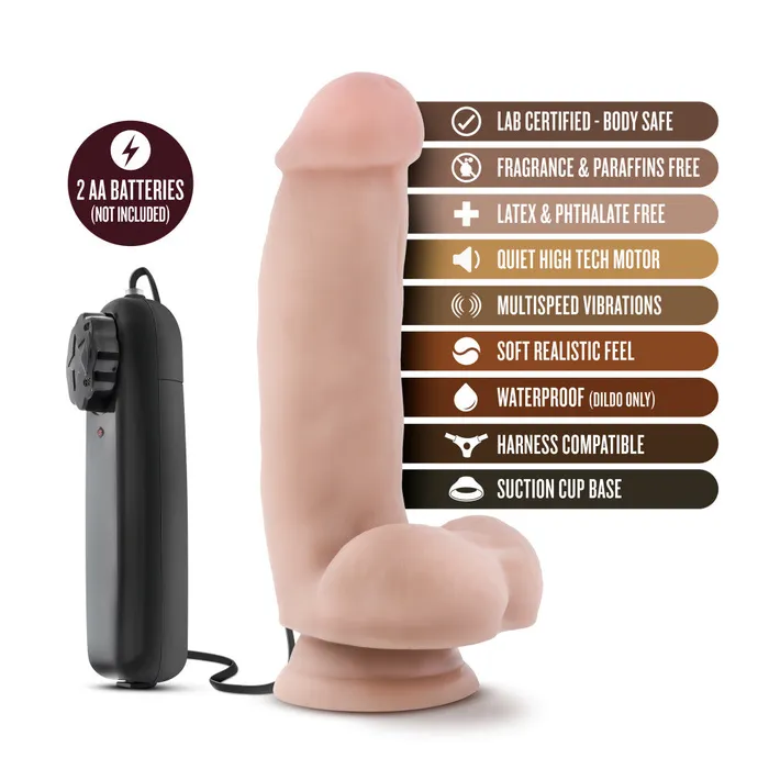 Anal Blush Coverboy By Blush The Quarterback Realistic Vanilla 7Inch Long Remote Control Vibrating Dildo With Suction Cup Base