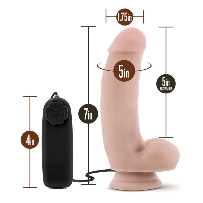 Anal Blush Coverboy By Blush The Quarterback Realistic Vanilla 7Inch Long Remote Control Vibrating Dildo With Suction Cup Base