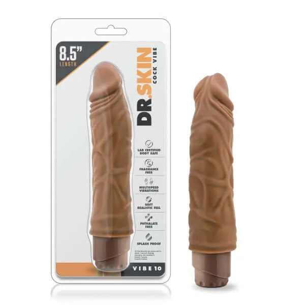 Blush Novelties Dildos Dr Skin Cock Vibe 10 85Inch Vibrating Dildo in Mocha Brown Blush Novelties Dildos Dr Skin Cock Vibe 10 85Inch Vibrating Dildo in Mocha Brown
