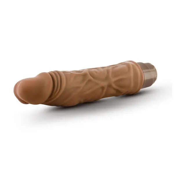 Blush Novelties Dildos Dr Skin Cock Vibe 10 85Inch Vibrating Dildo in Mocha Brown