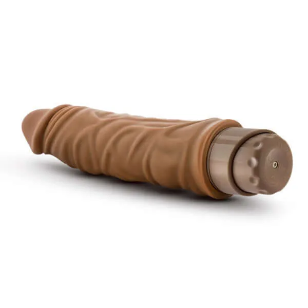 Blush Novelties Dildos Dr Skin Cock Vibe 10 85Inch Vibrating Dildo in Mocha Brown