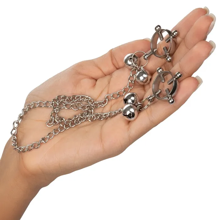Cal Exotics Nipple Clitoral Toys Nipple Grips 4Point Nipple Press with Bells Cal Exotics Nipple Clitoral Toys Nipple Grips 4Point Nipple Press with Bells