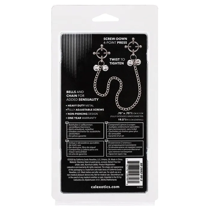 Cal Exotics Nipple Clitoral Toys Nipple Grips 4Point Nipple Press with Bells Cal Exotics Nipple Clitoral Toys Nipple Grips 4Point Nipple Press with Bells