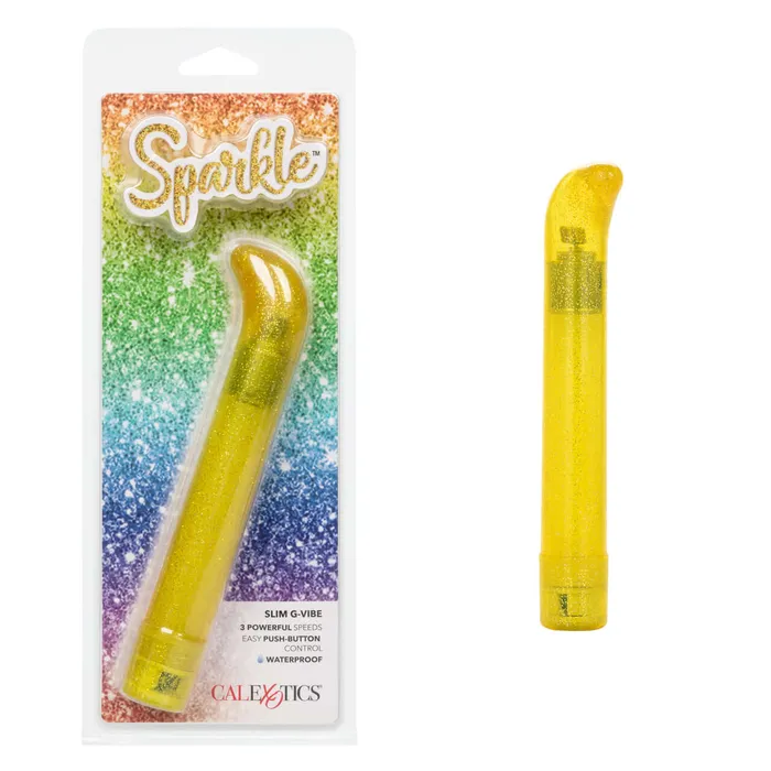California Exotic Novelties Female Sex Toys Sparkle Slim GVibe Yellow