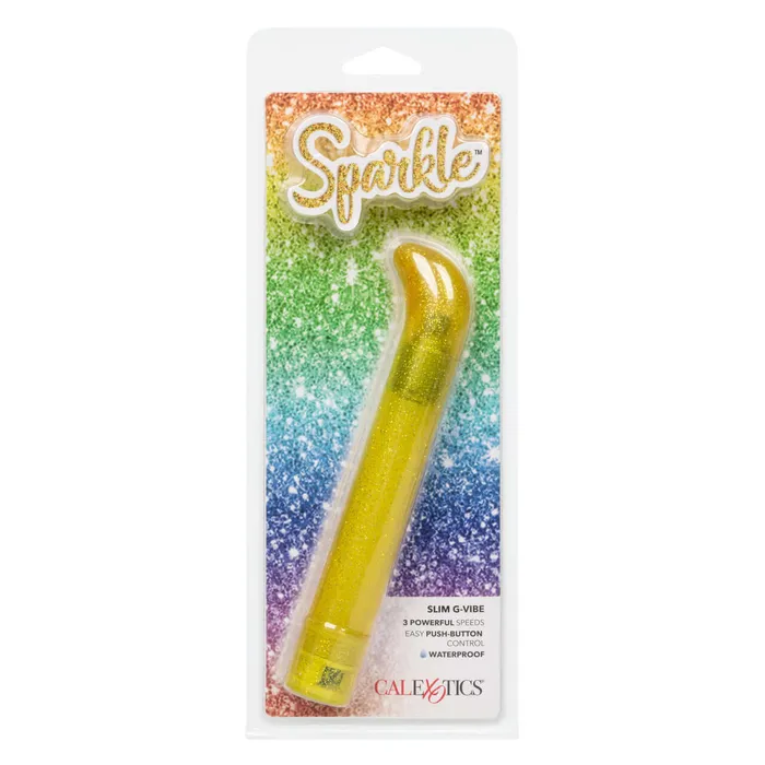 California Exotic Novelties Female Sex Toys Sparkle Slim GVibe Yellow