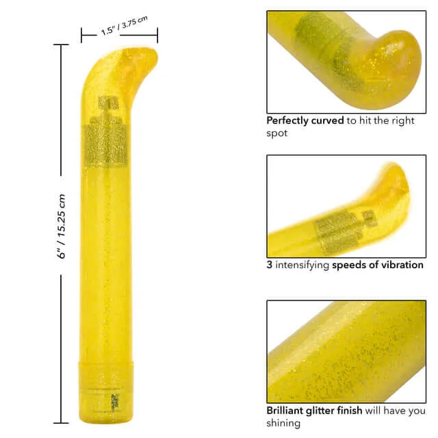 California Exotic Novelties Female Sex Toys Sparkle Slim GVibe Yellow