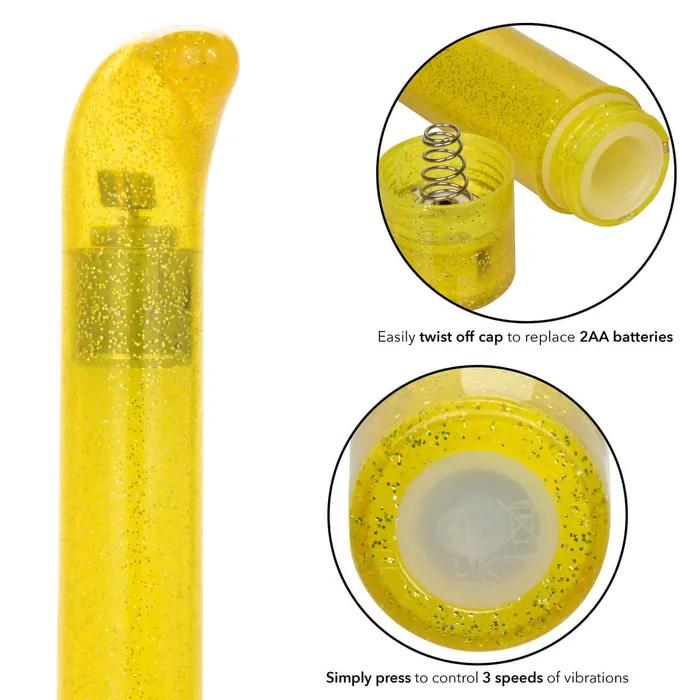 California Exotic Novelties Female Sex Toys Sparkle Slim GVibe Yellow