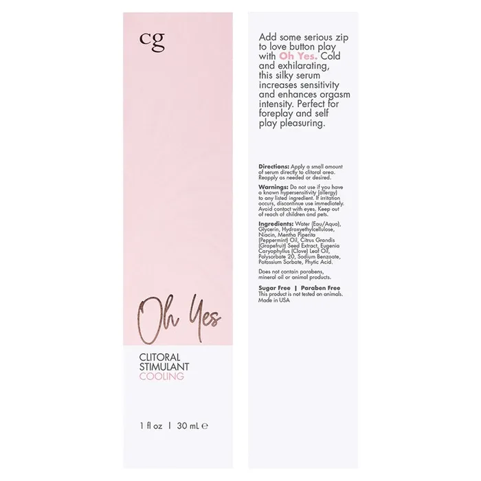CLASSIC BRANDS Female Sex Toys CG Oh Yes Clitoral StimulantCooling 1oz