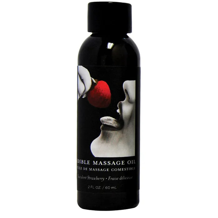 Couples Earthly Body Edible Massage OilStrawberry 2oz EARTHLY BODY