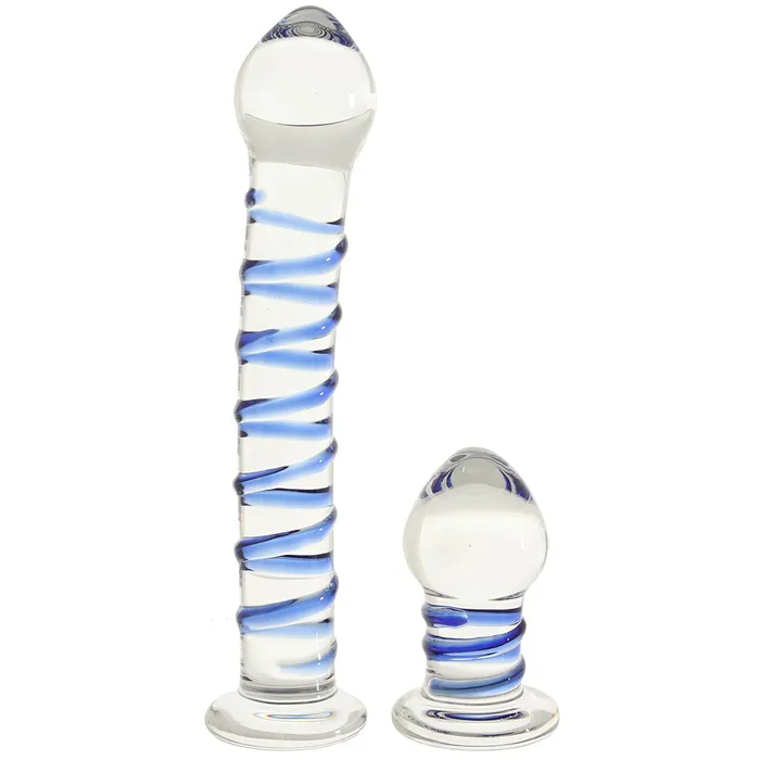 Electric Eel Anal gls Double Penetration Swirly Dildo Plug Set