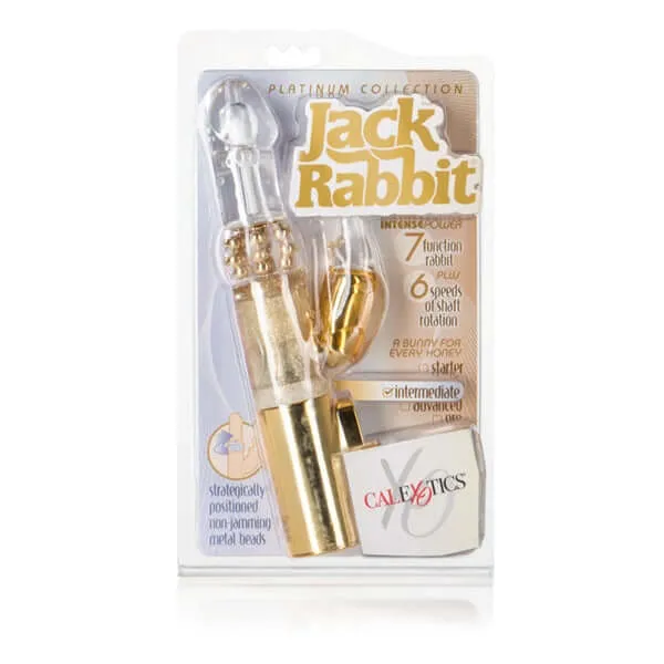 Female Sex Toys Platinum Collection Jack Rabbit Vibrator Gold Waterproof 7 Functions 6 Speeds California Exotic Novelties