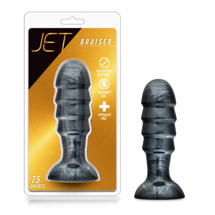 Jet By Blush Bruiser Carbon Metallic Black 75Inch Anal Plug With Suction Cup Base Blush Anal Jet By Blush Bruiser Carbon Metallic Black 75Inch Anal Plug With Suction Cup Base Blush Anal