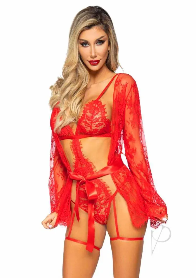 Leg Avenue Inc Anal All Romance Lace Teddy Robe Set Small Red Eyelash Lace Bodysuit and Robe Set by Leg Avenue Leg Avenue Inc Anal All Romance Lace Teddy Robe Set Small Red Eyelash Lace Bodysuit and Robe Set by Leg Avenue