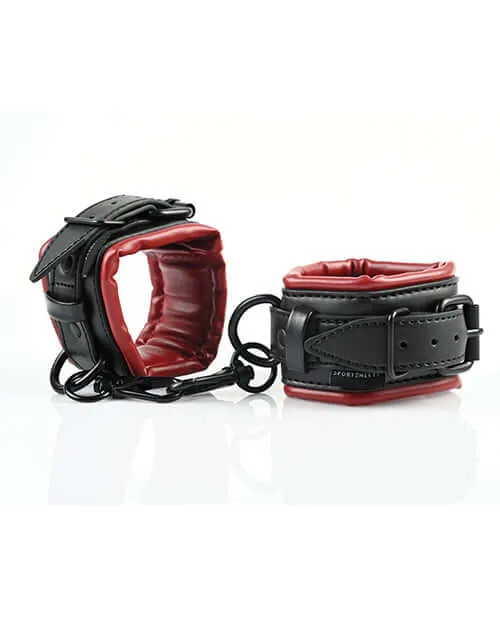 Male Sex Toys Sport Sheets Saffron Spreader Bar and Cuff Set Adjustable Faux Leather Cuffs with Swivel Snap Clips