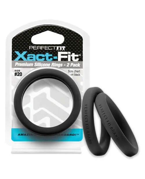 Perfect Fit Anal Perfect Fit Xact Fit 20 2 Pack Black Cock Rings