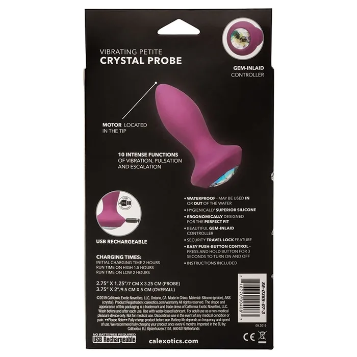 Power Gem Vibrating Petite Crystal ProbePurple CAL EXOTICS Anal