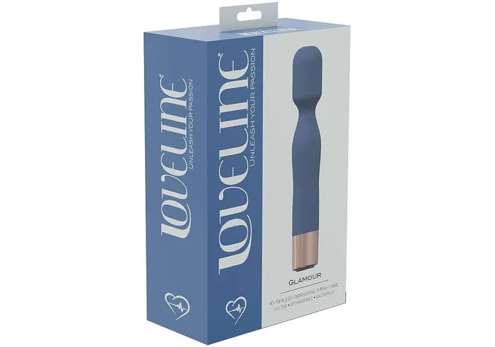 SHOTS AMERICA Vibrators Shots Toys Loveline Glamour Mini Wand Blue Quiet and Powerful Clitoral GSpot Stimulator