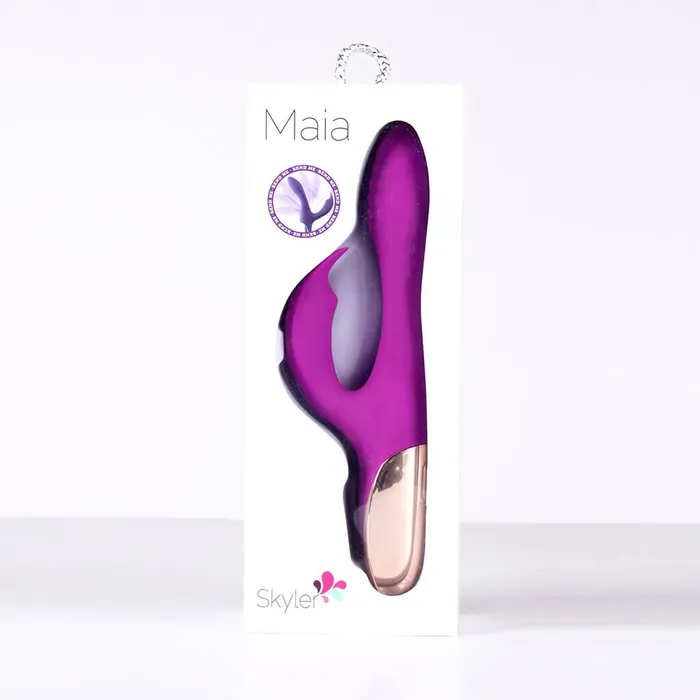 Skyler Rechargeable Silicone Bendable Rabbit Vibrator Purple Maia Toys Vibrators Skyler Rechargeable Silicone Bendable Rabbit Vibrator Purple Maia Toys Vibrators