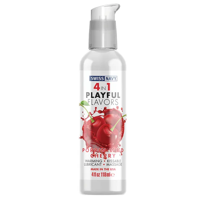 Swiss Navy 4 In 1 Playful FlavorsPoppin Wild Cherry 4oz MD SCIENCE Female Sex Toys Swiss Navy 4 In 1 Playful FlavorsPoppin Wild Cherry 4oz MD SCIENCE Female Sex Toys