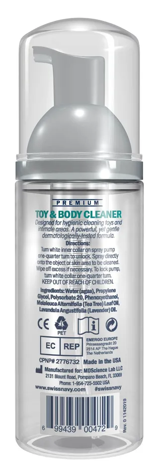 Swiss Navy Toy and Body Cleaner Foaming 16 Oz MD Science Vibrators