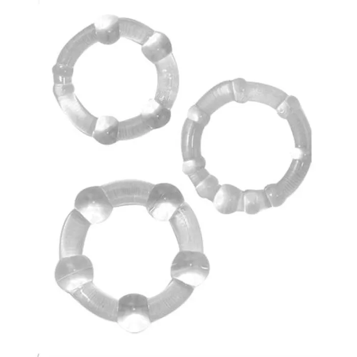 Anal Ram Beaded Cockrings Clear Nasstoys
