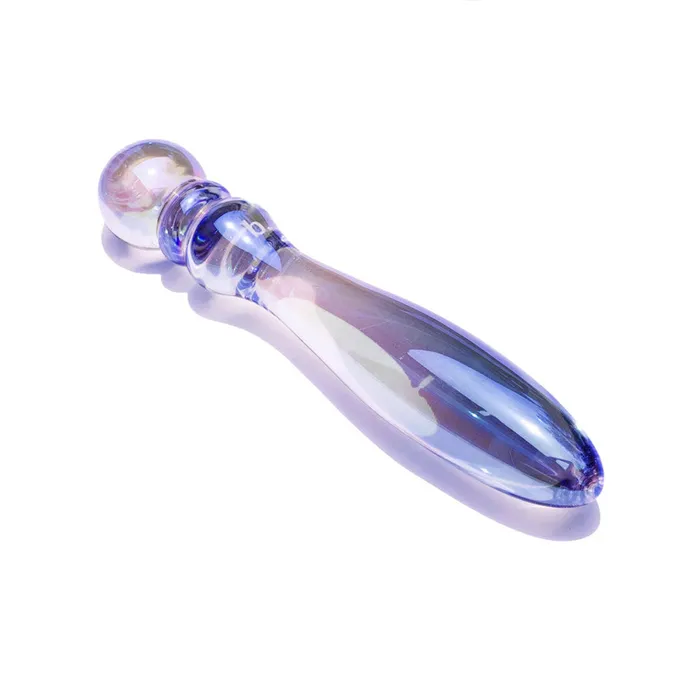 Biird Dildos Biird Cecii Beaded DoubleEnded Glass Dildo Iridescent Purple