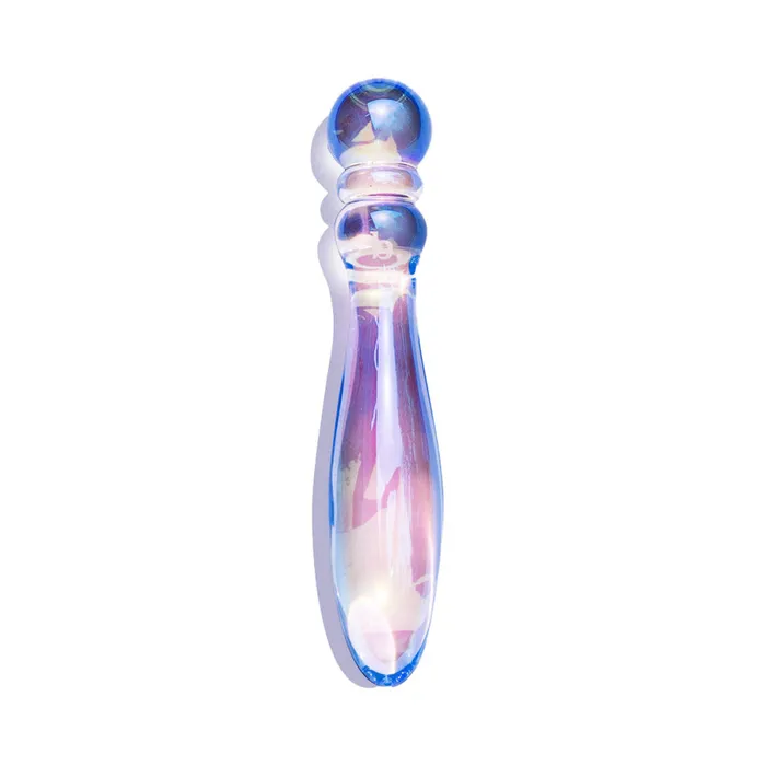 Biird Dildos Biird Cecii Beaded DoubleEnded Glass Dildo Iridescent Purple