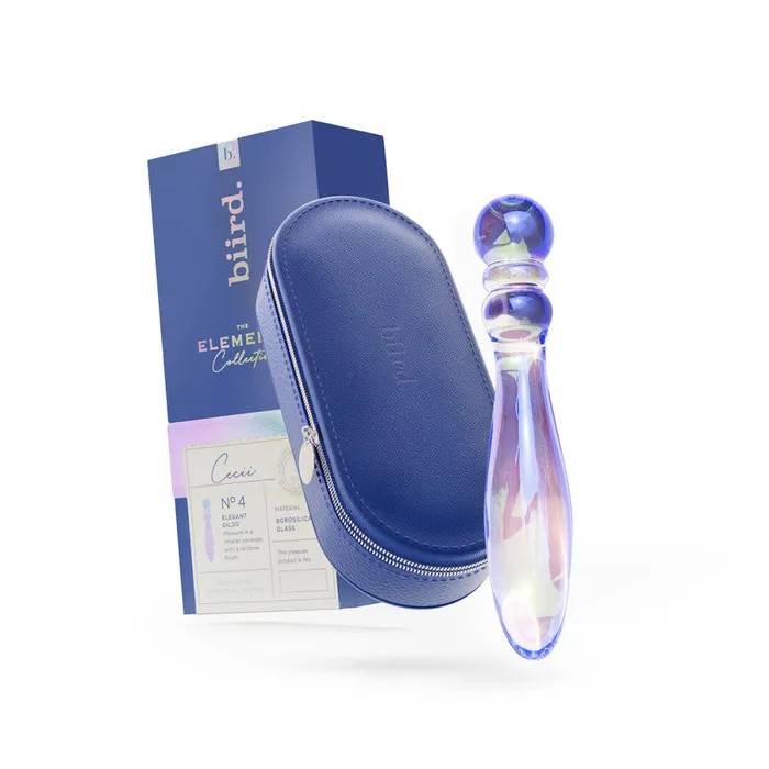 Biird Dildos Biird Cecii Beaded DoubleEnded Glass Dildo Iridescent Purple
