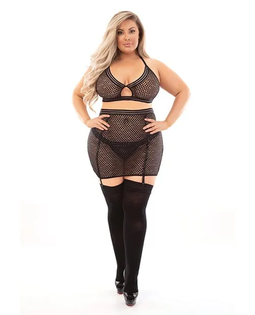 Female Sex Toys Escante Bold Fetish Fishnet Bra Skirtini Hose