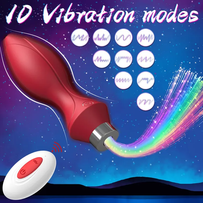 honeysx Female Sex Toys YcsLust 7 LED Luminous Plug Vibrator with 10 Vibration